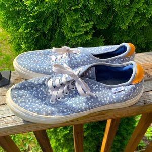 Floral Denim Vans Sneakers sz 8